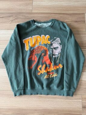 Tupac Shakir 2Pac Retro Hip Hop Crewneck Sweatshirt